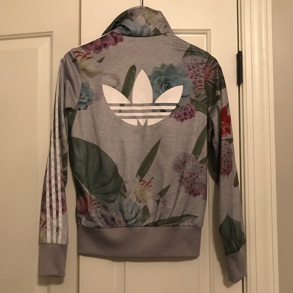 adidas jacket flowers